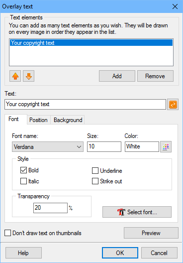 Add custom text to all gallery images