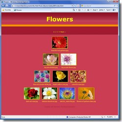 Free position thumbnails gallery
