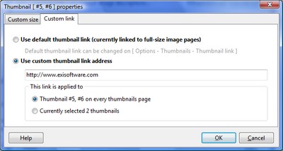 Custom thumbnail link address