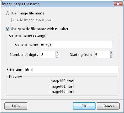 Image pages file name