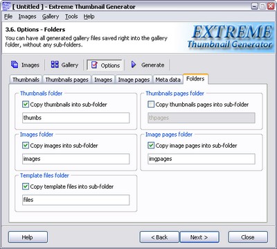 Folder options